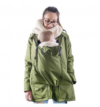 Abrigo De Porteo Y Premamá Wallaby Verde Y Beige Talla M - Imagen 2
