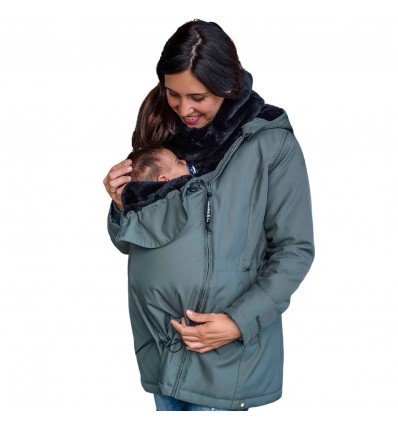 Abrigo de Porteo y Embarazo Wallaby 2.0 Grey (Gris y Negro) Talla S - Imagen 4