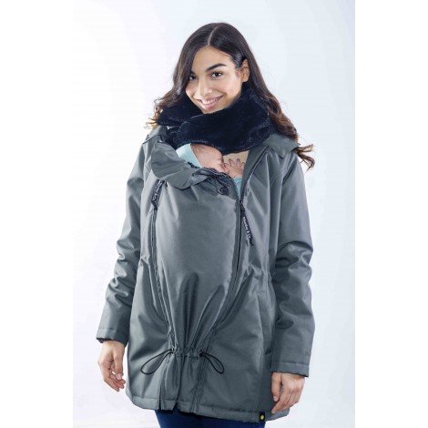Abrigo de Porteo y Embarazo Wallaby 2.0 Grey (Gris y Negro) Talla S - Imagen 3